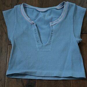 Urban Outfitters Blue Ribbed Top